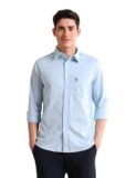 U.S. POLO ASSN. Solid Regular Fit Shirts for Men – Full Sleeve Mens Casual Shirts -S, Light Blue