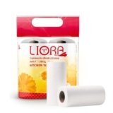 Liora 2 Ply Kitchen Tissue/Towel Paper Roll | 200 Pulls | 100 Pulls x 2 Rolls | Soft and Highly Absorbent | 100% Natural Virgin Cellulose Fiber