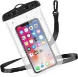 CERLINK Waterproof moblie Pouch Cover Rotation Lock Closure | Protect Your Phone in Wet dust and Rainy Conditions | Water Proof Phone case Pouch Cover for Mobile Phones-Pack-1-Transparent