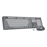 Zebronics Wireless Keyboard & Mouse Combo, 104 UV-Printed Keys, ₹ Key, 12 Multimedia Keys, Retractable Stand, 4 Button Mouse, 1600 DPI, High Precision, USB Nano Receiver (Companion 304, Grey)