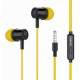 Kratos E02 Yellow Wired Earphones with 3.5mm Jack Inline Mic Control for Clear Calling & Music, Multi-Functional Controller,Sweat Resistant,Comfort Fit Wired Ear Phones,Compatibility with All Mobiles