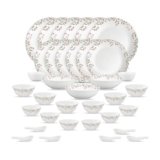 La Opala Novo Opalware Dinner Set, 35 Pcs for Family of 6, Spring Meadows