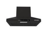 Faber Pluto 60 cm 1000 m³/hr Wall Mounted Kitchen Chimney | Baffle Filter | Touch Control | LED Lights | 1 Year Comprehensive Warranty and 12 Years on Motor | Black | HOOD PLUTO SENSOR TC BF BK IN 60
