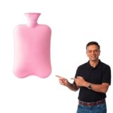 Careforce Hot Water Bag for Pain Relief (2 ltr) hotpack Heating Pad for Periods Cramps, Muscle Aches Heat Pack for Back, Neck, Shoulder and Body Relief Rubber hotbag – PVC Pink – Pack of 1