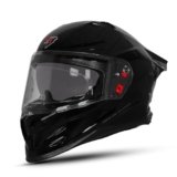 Steelbird SBH-61 SXE Pinlock ISI and Dot Certified Full Face Helmet for Men and Women with Inner Silver Sunshield (580 Medium MM, Glossy Black)