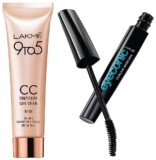 Lakme Eyeconic Curling Mascara, Black 9 ml & Lakme 9 to 5 CC Cream Mini, 01-9 g
