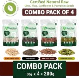 Nutri Food Certified Organic Raw Combo Seeds Value Pack(200 g, Pack of 4)