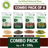 Nutri Food Certified Organic Raw Combo Seeds Value Pack(200 g, Pack of 4)