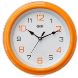 Ajanta Plastic Abstract Round Motion Analog Clock (20.5 X 20.5 X 3.5 Cm, Orange)