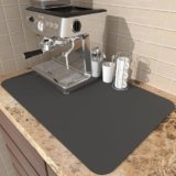 Super Absorbent Dish Drying Mat for Kitchen Counter 40 x 30 cm, Quick Dry Anti-Slip Countertop Drying Mat, Sink Drying Pad for Utensils, Dish Rack, Coffee Machine, Pet Bowl & Counter Protection