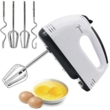 ZELESIS Electric Hand Mixer for Kitchen | Handheld Cake Blender with Four Stainless Steel Attachments Including Beaters & Dough Hooks for Whipping Cream