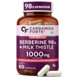 Carbamide Forte 98% Berberine supplements with Milk Thistle | 1000mg Berberine HCl per Serving for Metabolism, Digestion, Liver Detox & Immunity Support | High Potency Berberine HCl – 60 Veg Capsules