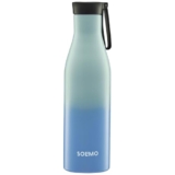 Amazon Brand – Solimo 850ml Stainless Steel Vacuum Insulated Bottle with Carry-on Strap | Double-Wall Insulation, Leak-Proof, 24 Hours Hot and Cold | for Work, Home, Commute and Travel | Blue & Green