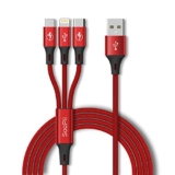 SOOPII 3 in 1 Multi USB Charging Data Cable for Car, Office, Traveling and Home – 1.2 Meter Long, 2.1 A Output, Charges 3 Phone at Same time(Compatible with Apple iPhone, Micro and C Type)