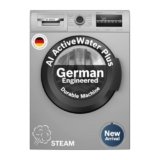 Bosch 8 kg 5 Star Front Load Fully-Automatic Washing Machine, Steam Hygiene, AI ActiveWater, 15 Wash Programs, No Tangle or Wrinkle, SoftCare Paddle, Shiny Silver, WAJ2826BIN