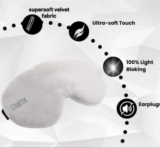 craftx craftX3D Sleeping Eyemask With Earplugs, 100% Darkness,Super-Soft ( GREY )(30 g)