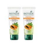 Biotique Papaya Deep Cleanse Face Wash | Gentle Exfoliation | Visibly Glowing Skin | 100% Botanical Extracts| Suitable for All Skin Types | 2x100ml