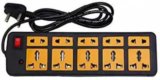 SOYEN 7 Socket Extension Cord With Individual Switches FUSE Led Indicator (White,RED) 7  Socket Extension Boards(White, 3 m)