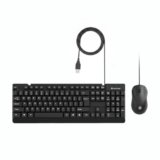 Lapcare E9 Wired Keyboard and Mouse Combo | 104 UV Coated Keys, Spill Resistant | Slim & Ergonomic Design | USB Plug & Play | 1000 DPI Optical Mouse for Home & Office (Black)