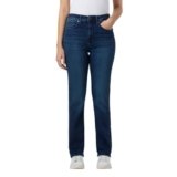 Women Blue High Waist Straight Fit Powerflex Jeans