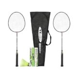 Vector X Lightweight Adult Badminton Racket Set of 2 with 3 Nylon Shuttlecocks for Professional Athletes Training and Competition Rackets Set, Playing Outdoor, Backyards, Gym