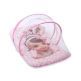 Mommers Baby Folding Mosquito net, Umbrella Net for Travel and Bed, Breathable Mosquito Protection for Kids (0 to 6 Months) Pink