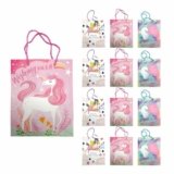 Crackles Unicorn Character Printed Paper Bags for Gifting Eco Friendly Gift Paper Bags with Sturdy Handles (Pack of 12)