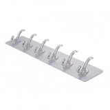 KBS Self Adhesive PVC Wall Hanger 6 Hook Sticker Transparent for Hanging Clothes,Towel,Key Home Kitchen Tools Office Bathroom Bedroom Products Door Multipurpose Organizers Accessories Items