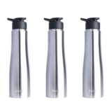 Clazkit Optimus Sporty Stainless Steel Water Bottle 1000ml Set of 3|ISI Certified| Leakproof, Rust-Free, BPA-Free, Durable for College, Fridge, Sports, Gym, Yoga & Office