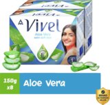 Vivel Aloe Vera Grade 1 Bathing Soap Highest Soap Grade 76% TFM Vitamin E(8 x 150 g)