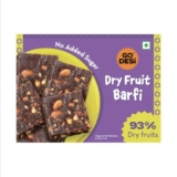 GO DESi Dates Dry Fruit Barfi – 200 grams | 93% Dry Fruits | No Added Sugar | Sweets | Burfi