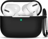 Meyaar Compatible for AirPods Pro 2nd Generation Case Cover with Keychain, Soft Silicone Skin Case Cover Full Protective (Only Silicone Cover) (Black)