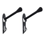 Metal Craft Customs Helmet and Jacket Hanger, Vertical Wall Mount Helmet Hook Black (2)