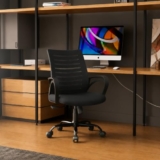 CELLBELL Desire C104 Mesh Mid Back Chair | Ergonomic Office, Study, Revolving, Computer Chair for Work from Home Heavy Duty Metal Base, Seat Height Adjustable (Black)
