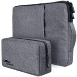 Gizga Essentials Laptop Bag Sleeve Case Cover Pouch for 13.3 Inch Laptop MacBook, Free Accessories Pouch, Water Repellent, Ultra-Light, Easy Carry, Office Bag for Men & Women, Prevents Scratches-Grey
