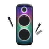 Zebronics 160W Party DJ Speaker, Dual Mic, Karaoke, 2X Full-Range 25.4cm Driver, TWS, 4EQ Modes, 6.3mm Dual Mic & a Guitar in, BT, USB, AUX, RGB, LED Display (Party Fyre 510)