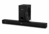 amazon basics 160W Soundbar with Subwoofer, 2.1 Channel Sound System for TV, 6.5″ Bass Driver, HDMI ARC, Optical, Bluetooth 5.3, USB, AUX, Remote Control, Black