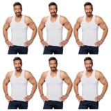 Amul Comfy Men’s Vest | 100% Cotton Single Jersey Fabric | U Neck Sleeveless Innerwear | Ultra Soft Hand Feel | Seamless Body | Superior Comfort | Color may vary | (Pack of 6)
