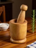 Wooden Mortar and Pestle Set Wood Masher(Pack of 1)