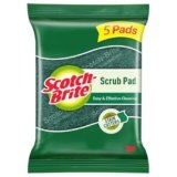 Scotch-Brite Scrub Pad (Pack of 5)|Green Scrubber for Everyday Kitchen Use