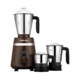 Bajaj Ninja Series Powergrind 1000 W Mixer Grinder With 3 Jars (Stainless Steel Jars) | DuraCut Blades For Lifetime Grinding | Double Ball Bearing 1000W Motor | 1 Yr Warranty【Brown/Chrome】