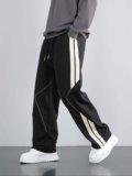 JERKYN Striped Men Black Track Pants