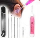 JustLatest Ear Wax Cleaner 6Pcs + LED Ear Cleaner, Ear Cleaning Tool, Ear Wax Remover Tool Kit, Ear Buds, Ear Cleaner Tool, Ear Wax Removal