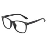 Dervin Blue Light Blocking Glasses Gaming Filter Transparent Square Eyeglasses for Eye Protection Men Women, Computer/Tablet/Laptop/Mobile/TV, Anti-blue & Anti eyestrain (Shiny Black)