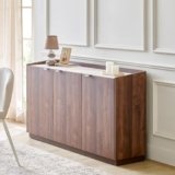 Home Centre | Hadley 3-Door Sideboard | Storage Cabinet for Home | Engineered Wood | Walnut | 1 Year Warranty
