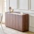 Home Centre | Denver Swivel Coffee Table | Engineered Wood | Center Table, Tempered Glass Top | White | 1 Year Warranty