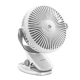 LONGWAY Clipzy Portable Rechargeable Clip Fan with 360° Rotation | 3 Speed Control | BLDC Motor | Type-C Charging | Silent Operation Table Fan for Home, Office & Travel | 1 Year Warranty (White)