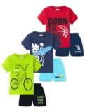 Kuchipoo Boys Regular Fit Cotton T-Shirts and Shorts Set (KUC-NSUT-145, 5-6 Years, Multi-Colored)