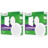 EcoLink Polycarbonate Lumina 10-Watt Round LED Downlighter | LED Ceiling Light For Home And Hall | Cut Out: 4 Inch,Color: Cool Day Light, Pack Of 2