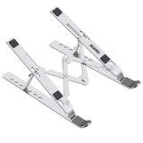 AGARO Foldable Laptop Stand, 7 Adjustable Levels, Non Slip Silicone Pads, Aluminium Built, Laptop, Tablet, Books LS1821, Silver